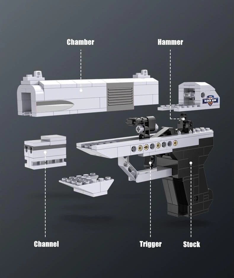 Vintage Style Double Barrel Gun Building Block Set Collectors Item