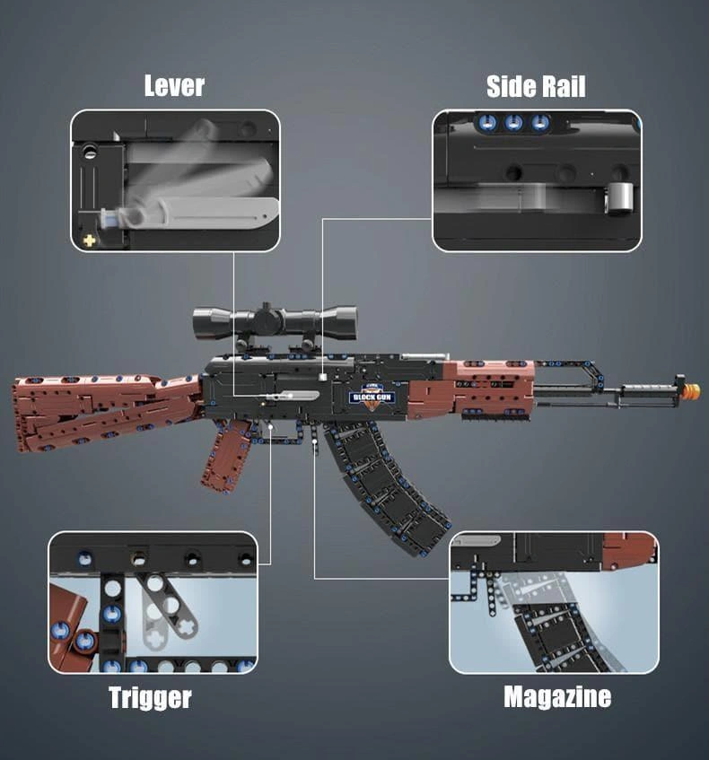 Build Your Own Iconic AK-47 Gun Model Building Set with Scope